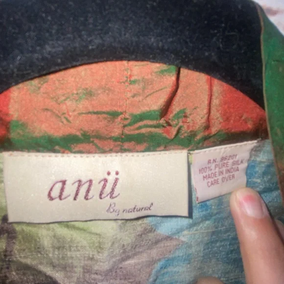 Anii by Natural Silk Patchwork Mixed Media Kimono Jacket One Size - Picture 7 of 7